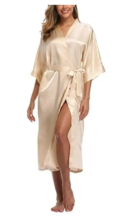 Novelty Women Kimono Gown Sleepwear Plus Size Lingerie Casual Bathrobe Bride Wedding Robe Home Clothing Lounge Nightwear