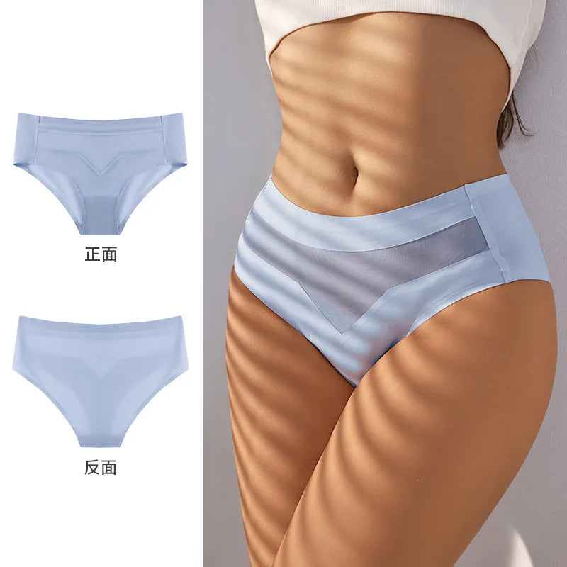 Breathable and traceless sports oversized underwear for women, quick drying ice silk yoga one piece triangle pants for women