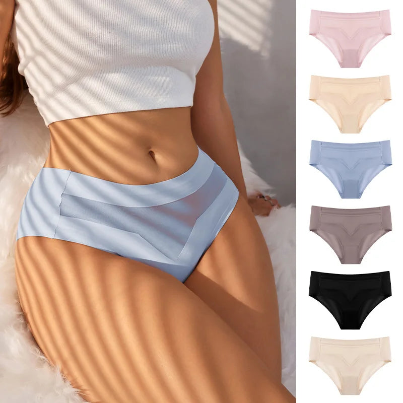 Breathable and traceless sports oversized underwear for women, quick drying ice silk yoga one piece triangle pants for women