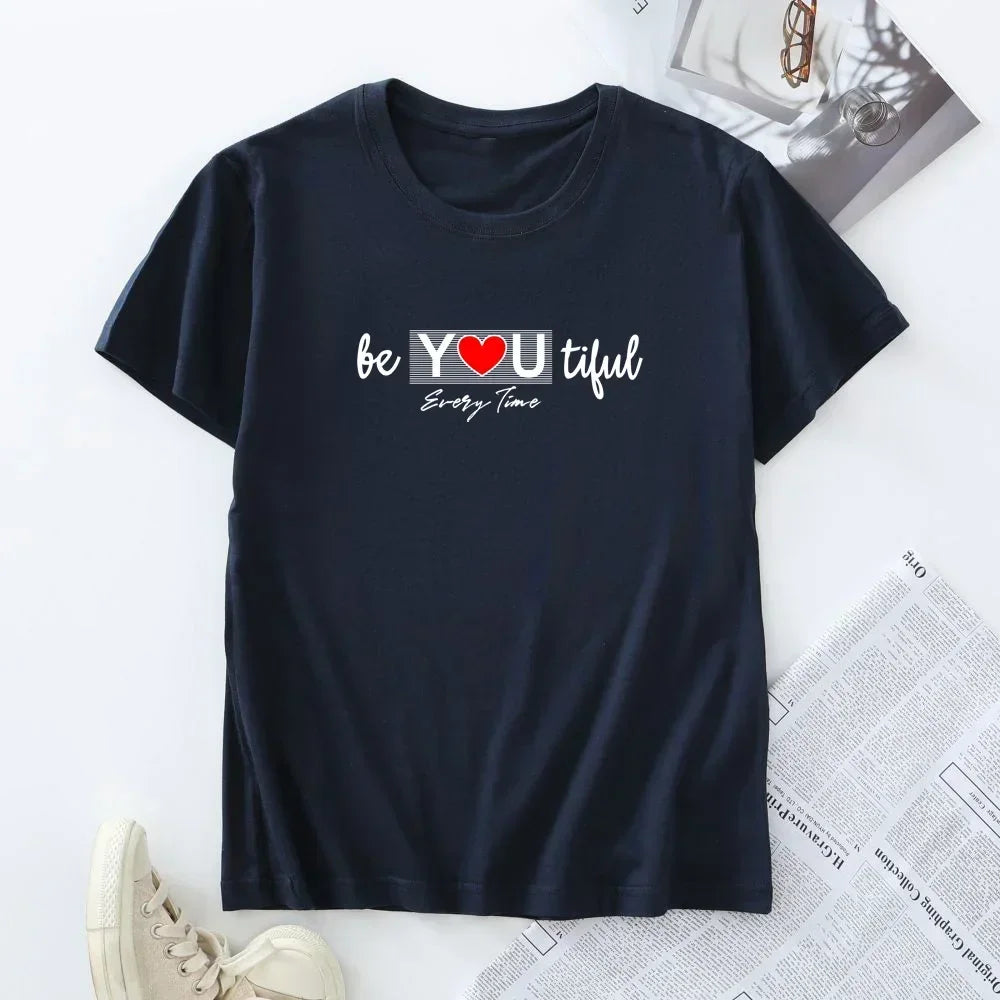 Plus Size Woman Tshirt Clothing 100% Cotton Women's Tee Shirts Female Summer Tops Women Short Sleeve T-shirt 2024 Fashion