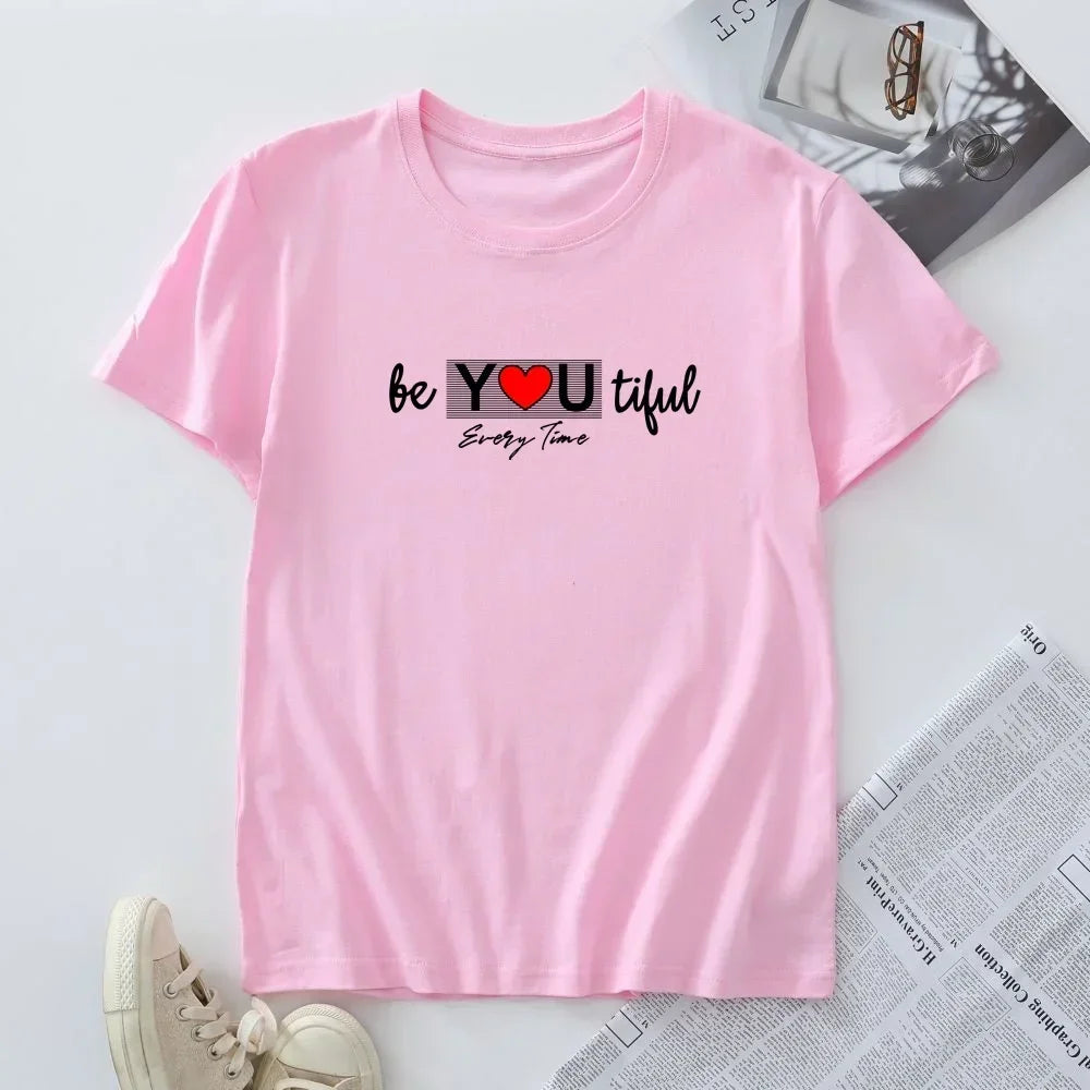 Plus Size Woman Tshirt Clothing 100% Cotton Women's Tee Shirts Female Summer Tops Women Short Sleeve T-shirt 2024 Fashion