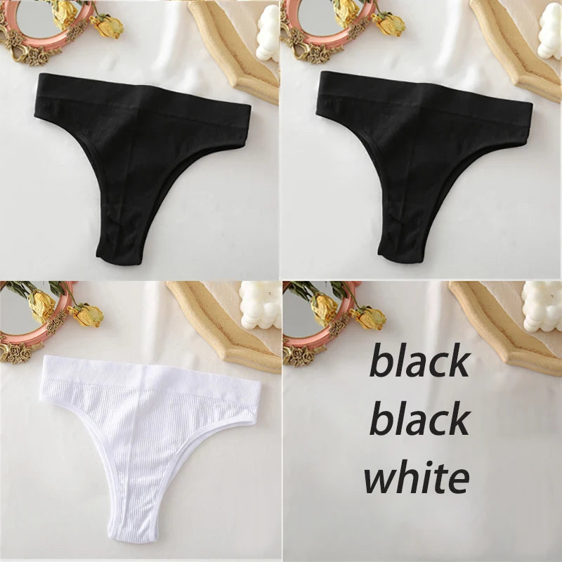 3PCS/Set High Waisted Seamless Women's Panties FINETOO Underwear Women Comfortable Female Underpants Solid Color Pantys Lingerie