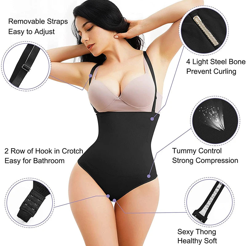 Thong Bodysuit Shapewear Women Underbust Body Shaper Tummy Control Slimming Underwear Push Up Butt Lifter Abdomen Shapers Corset