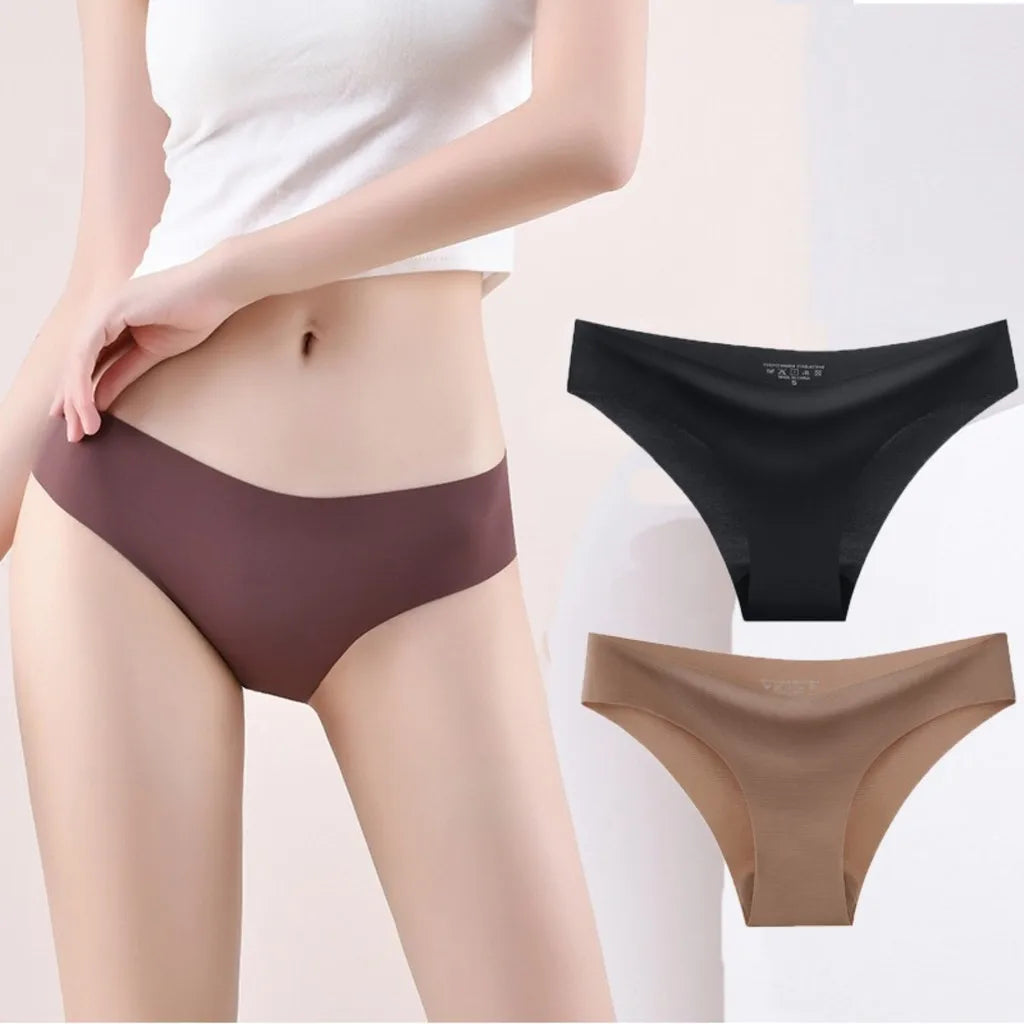 Women's U-shaped Panty Low Waist Bikini Brief Plus Size Seamless Underwear