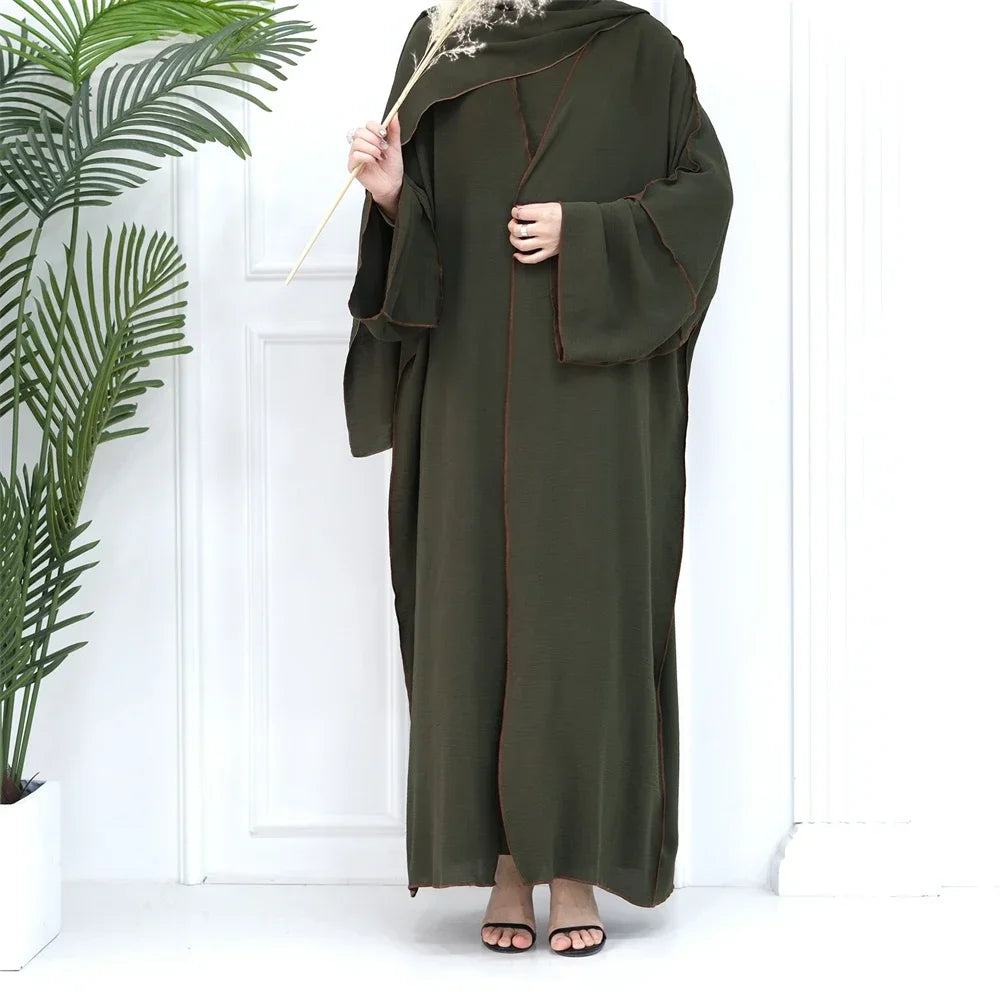 Modest Casual for Women Muslim Open Abaya Cardigan Maxi Dresses Turkey Arab Robe Eid Party Ramadan Dubai Kimono Caftan Jalabiya