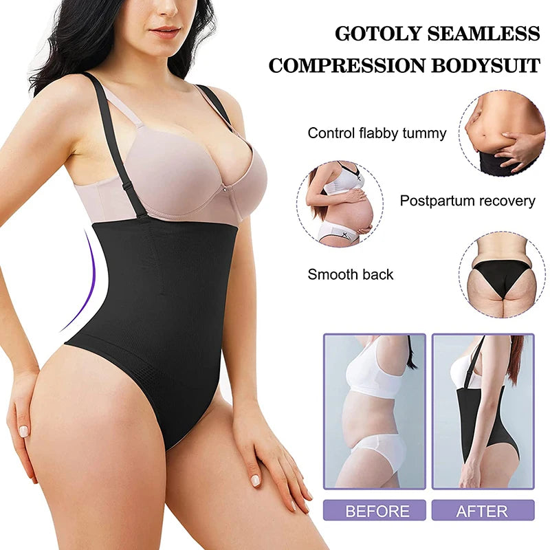 Thong Bodysuit Shapewear Women Underbust Body Shaper Tummy Control Slimming Underwear Push Up Butt Lifter Abdomen Shapers Corset