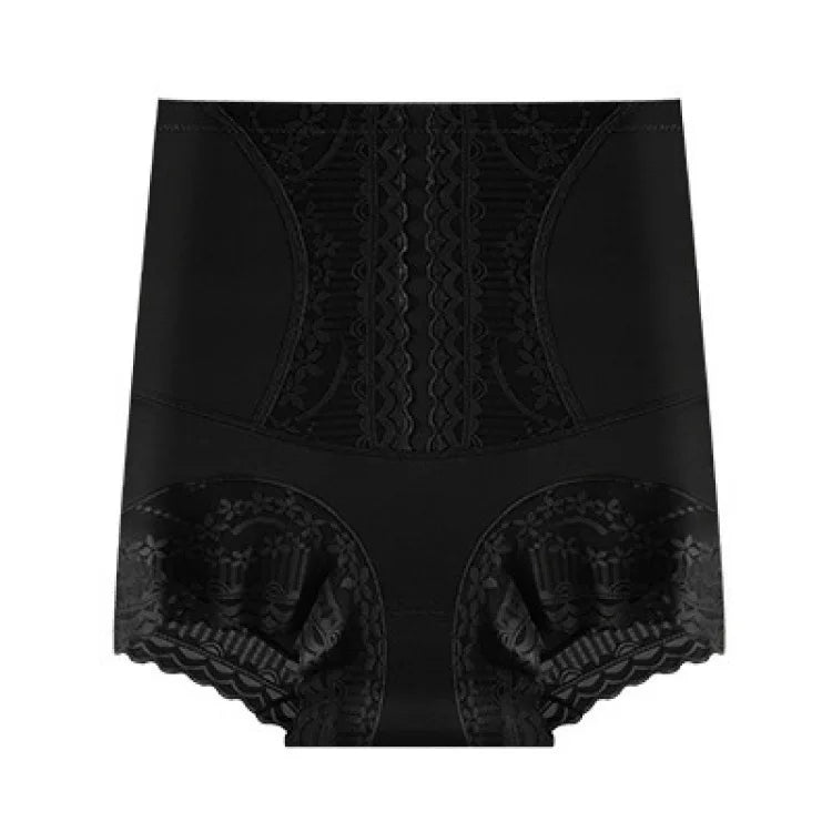 Veimia High-waisted abdominal panties female buttock lifting strong Ms. Traceless lace cotton file triangle pants shaping pants