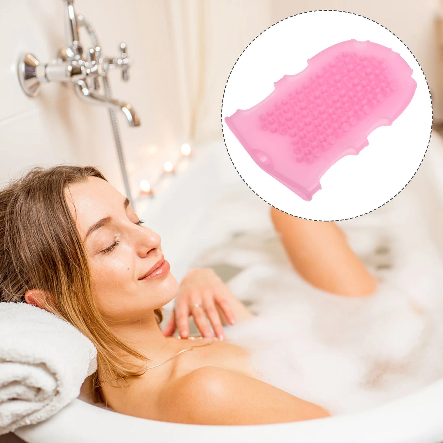 Glove Bath Brush Towel Sponge Exfoliation Cleaning Silicone Body Scrubbers