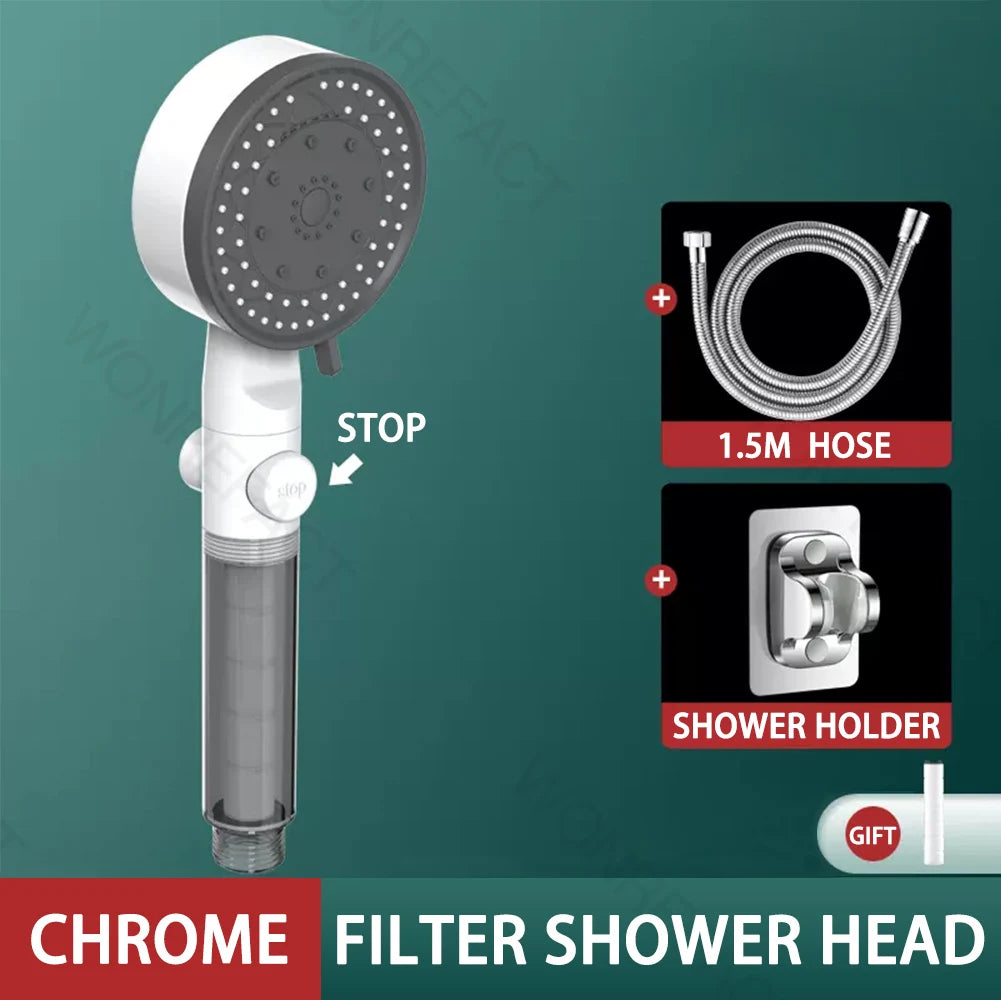 10 Mode Filter Shower Head Adjustable High Pressure