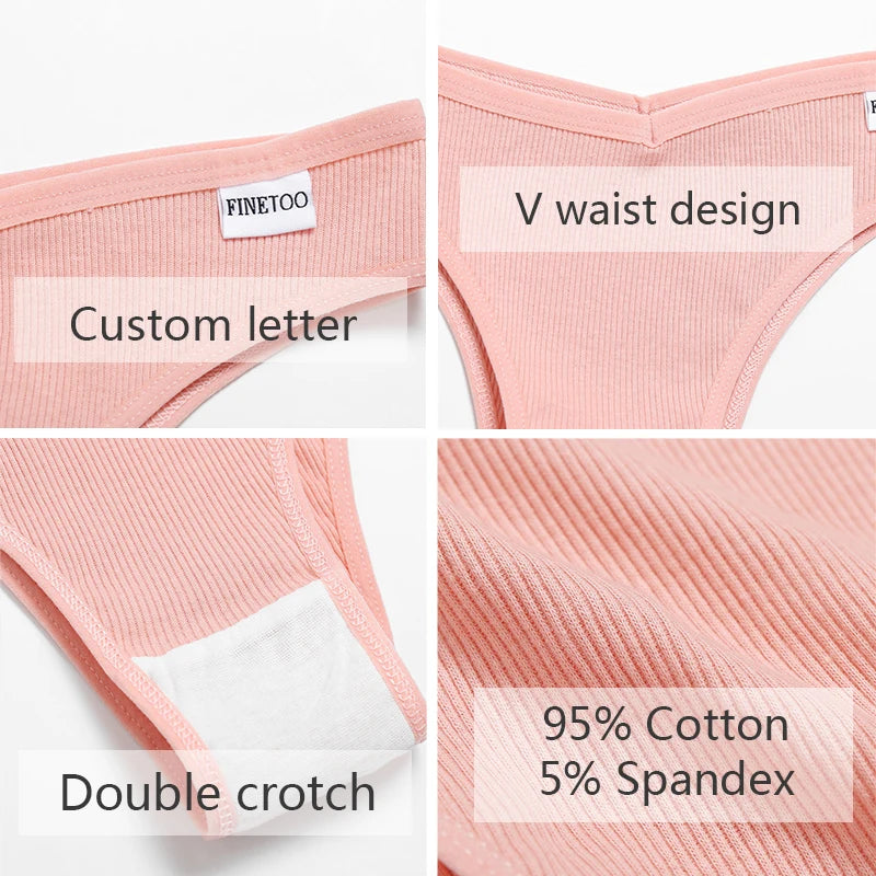 5 Pcs Women Cotton Brazilian Panties V Waist