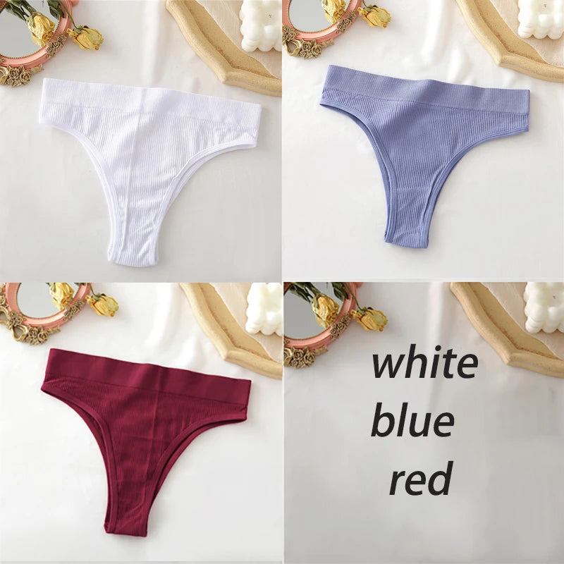 3PCS/Set High Waisted Seamless Women's Panties FINETOO Underwear Women Comfortable Female Underpants Solid Color Pantys Lingerie