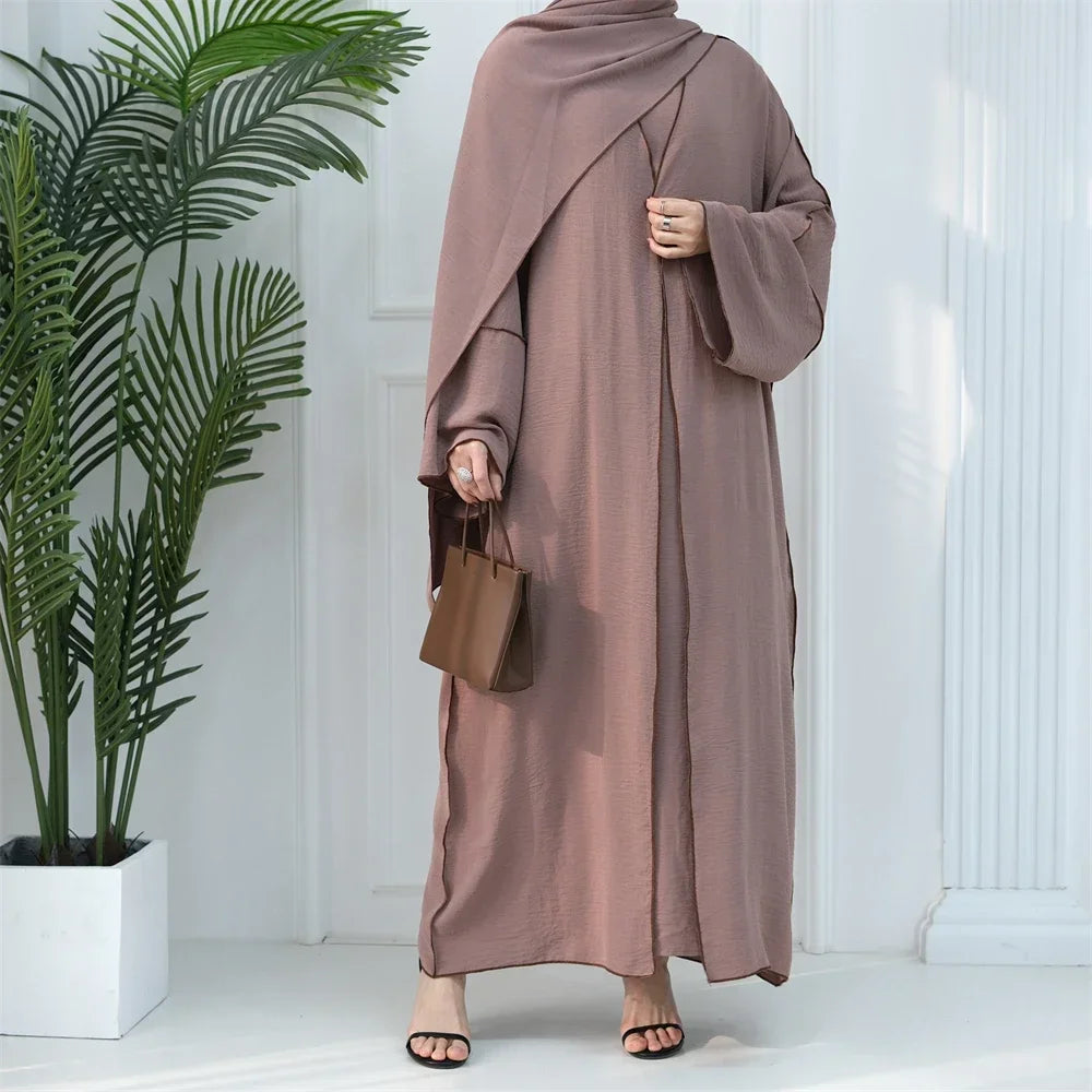 Modest Casual for Women Muslim Open Abaya Cardigan Maxi Dresses Turkey Arab Robe Eid Party Ramadan Dubai Kimono Caftan Jalabiya