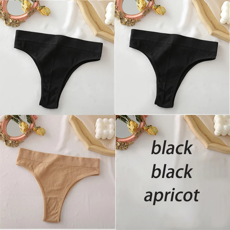 3PCS/Set High Waisted Seamless Women's Panties FINETOO Underwear Women Comfortable Female Underpants Solid Color Pantys Lingerie