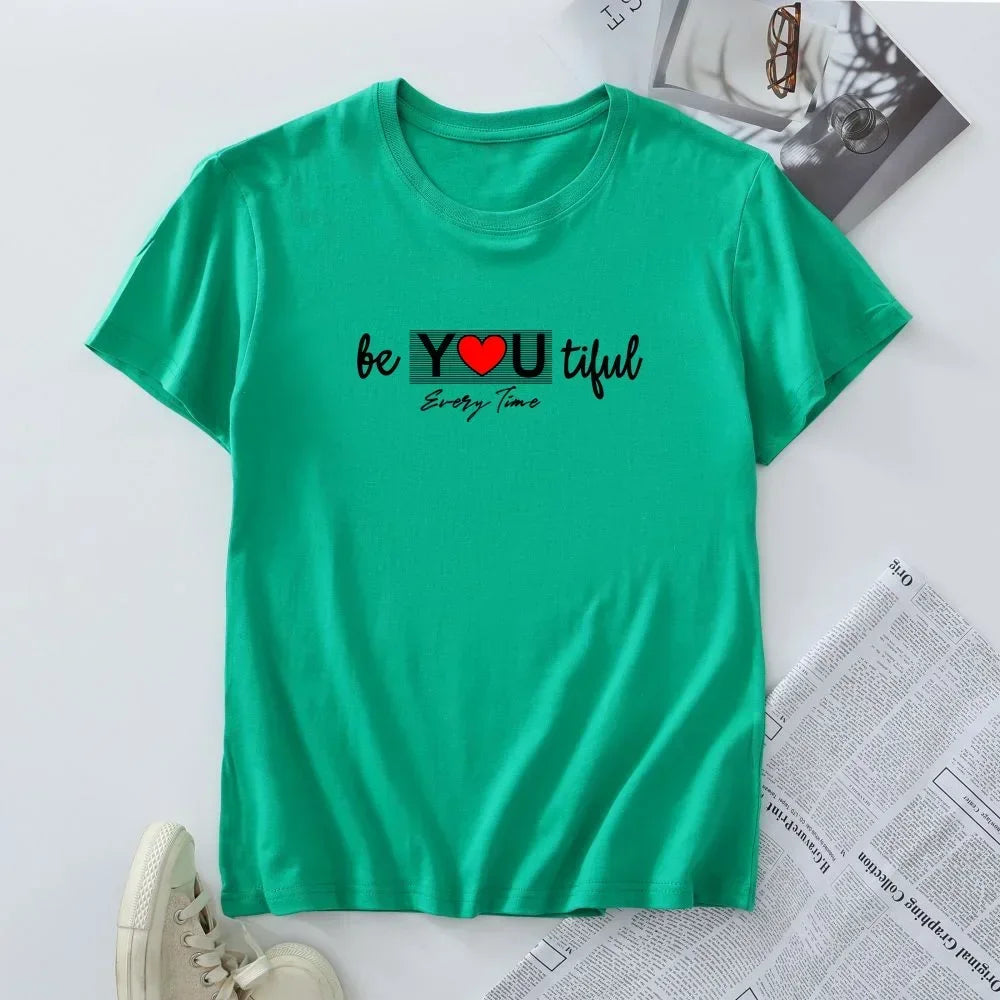 Plus Size Woman Tshirt Clothing 100% Cotton Women's Tee Shirts Female Summer Tops Women Short Sleeve T-shirt 2024 Fashion