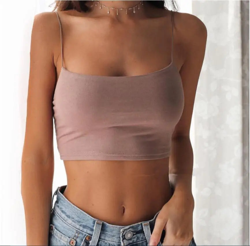 Summer Camisole Crop Tops Sleeveless Slim Sling