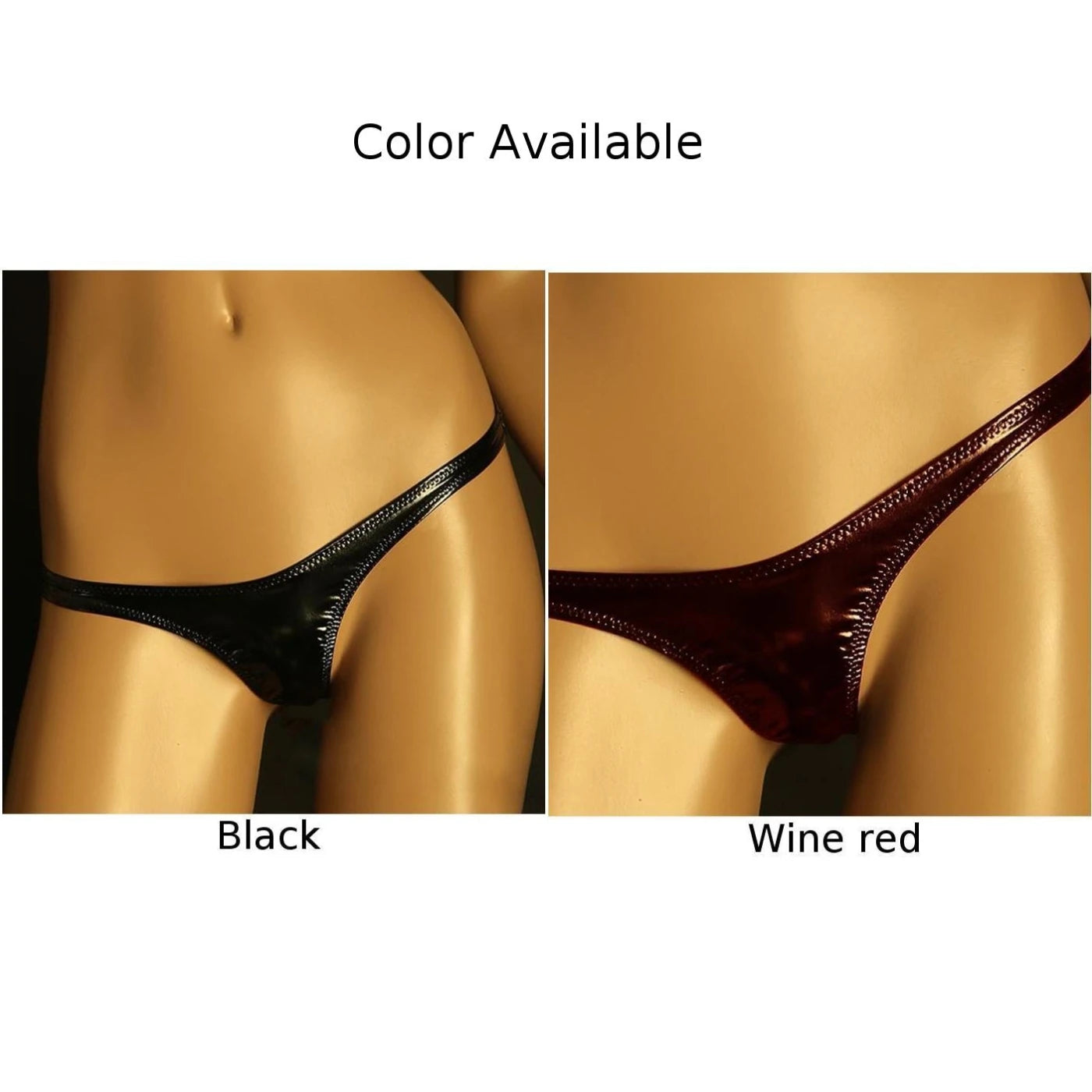 Women Shiny Thongs Panties High Stretchy Patent Leather G-String Underpants Wet Look T-Back Knickers Low Waist Erotic Underwear