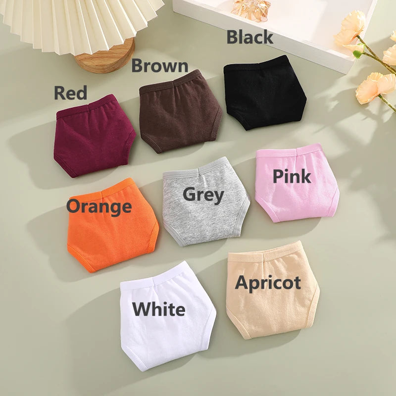 4PCS/Set Women Cotton Panties Seamless Low Rise Thongs V-Waist Solid Color Breathable Underwear Female Soft Lingerie Intimates