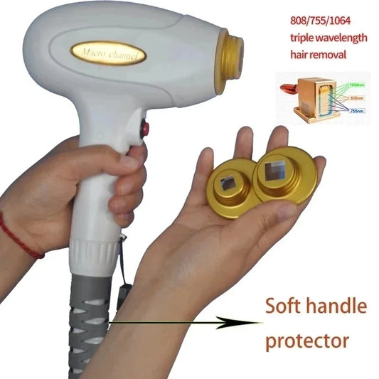 Beauty Laser hair removal equipment, accessory with 3-wavelength diode handle