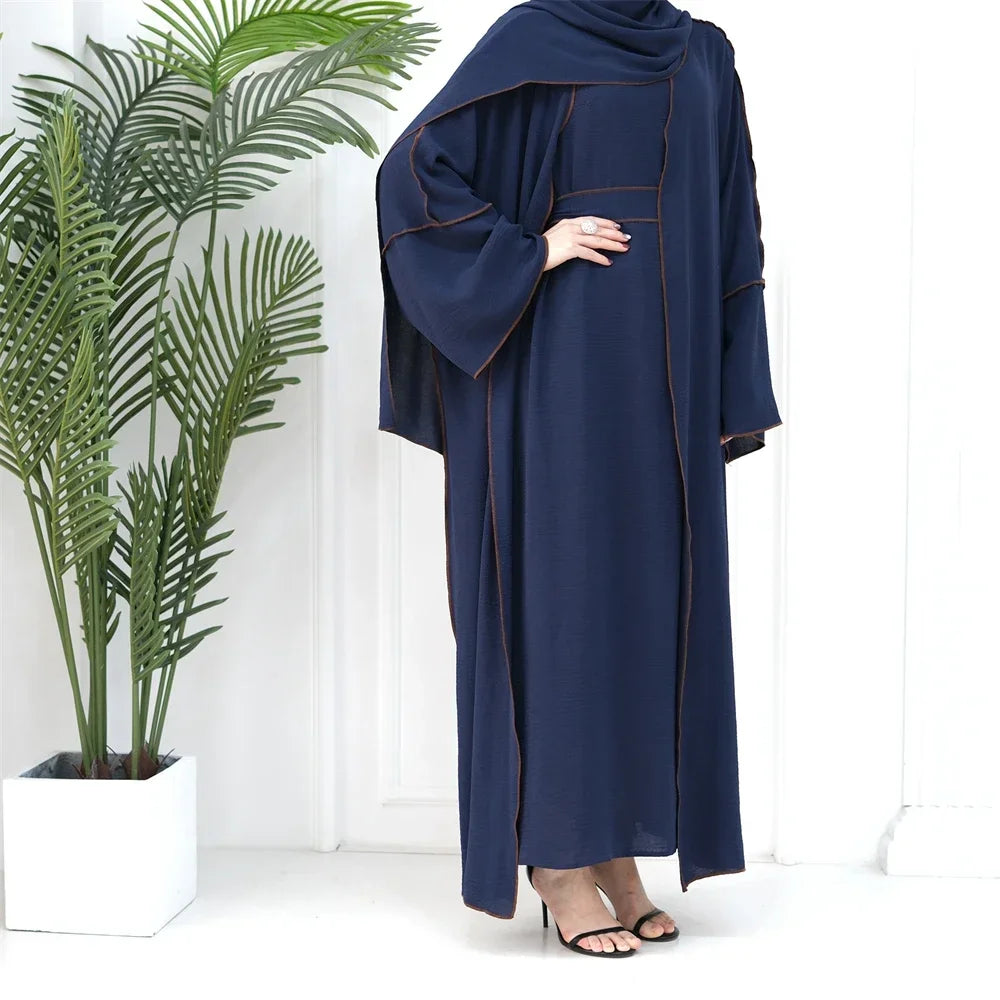 Modest Casual for Women Muslim Open Abaya Cardigan Maxi Dresses Turkey Arab Robe Eid Party Ramadan Dubai Kimono Caftan Jalabiya