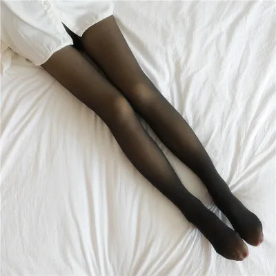 Women Warm Pantyhose Winter Translucent Pantyhose Warm Fleece Thick Thermal Tights Stockings Woman High Waist Sock Pants 2022New