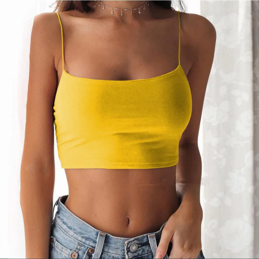 Summer Camisole Crop Tops Sleeveless Slim Sling