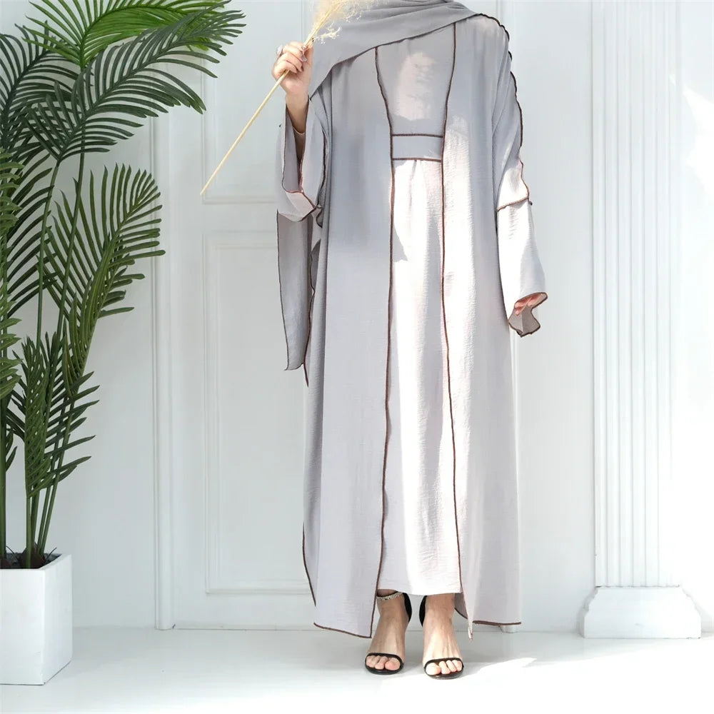 Modest Casual for Women Muslim Open Abaya Cardigan Maxi Dresses Turkey Arab Robe Eid Party Ramadan Dubai Kimono Caftan Jalabiya