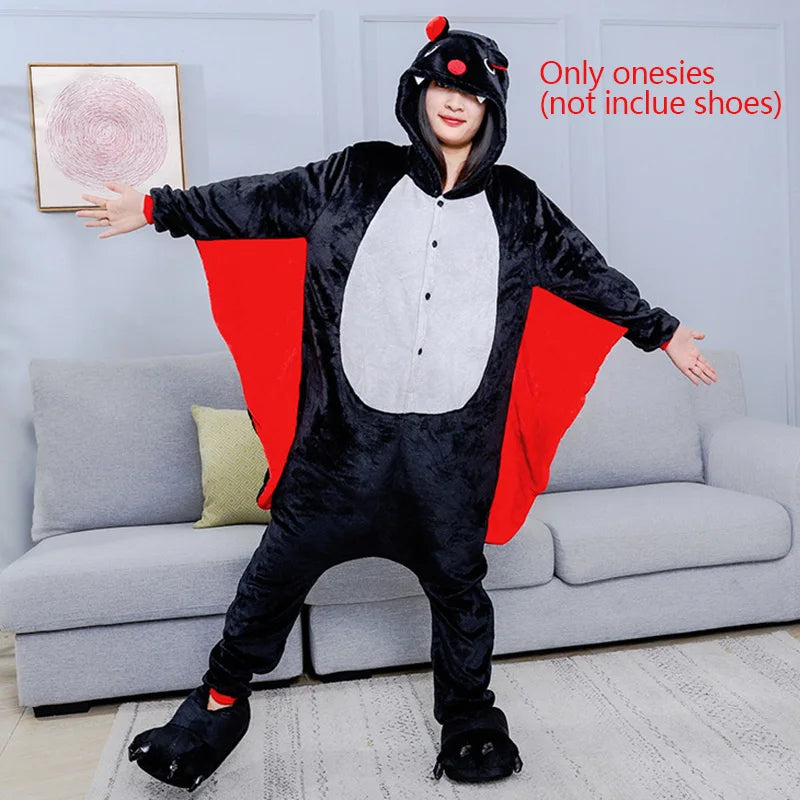 Bat Sleepwear Nightgown Adult Onesie Lingerie Bodysuits Kigurumi Animal Costume Homewear Halloween Cosplay Nightie Pajamas