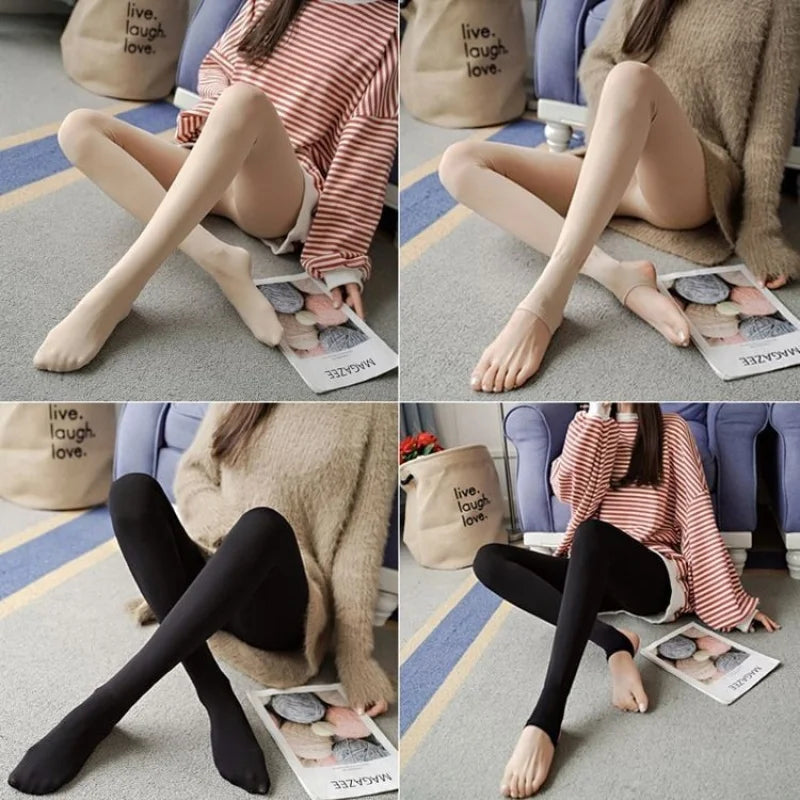 Leggings Women's Outer Wear Spring, Autumn and Winter Velvet plus Size Stockings Flesh Color Superb Fleshcolor Pantynose Step-on