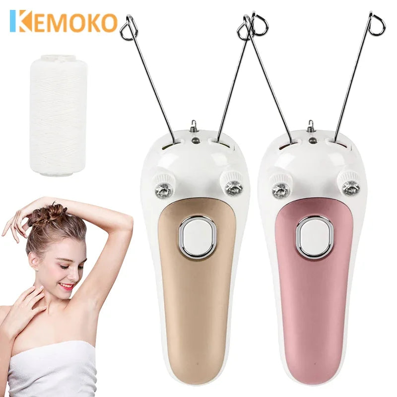 Women Electric Epilator Cotton Thread Depilator Body Facial Hair Removal Defeatherer Lady Shaver Face Hair Remover Body Beauty