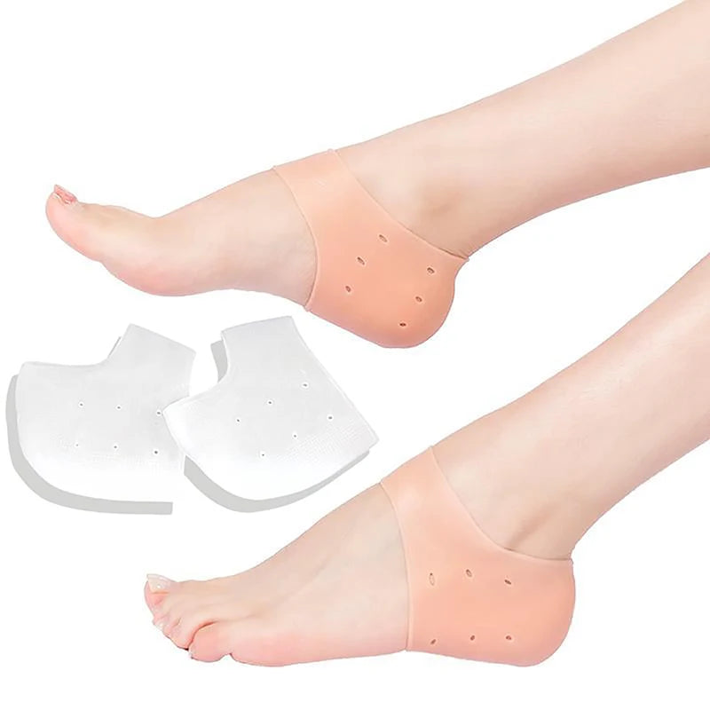 1 Pair Silicone Rubber Gel Anti Cracking Liner Heel Socks