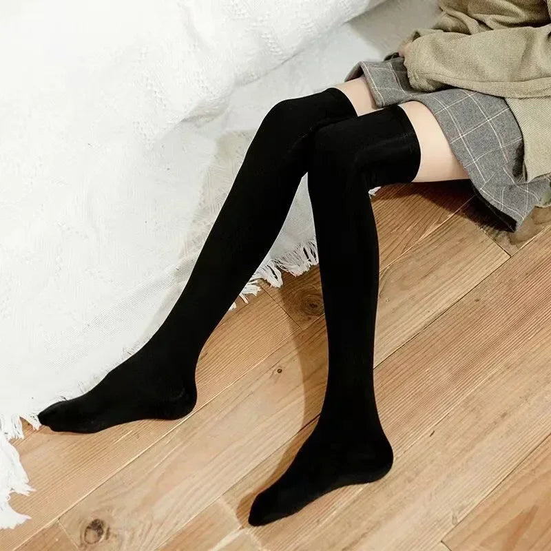 Winter Snow Long Socks Women Warm Over Knee Tights Soft Velvet Thicken Plush Thigh High Stockings Female Sleeping Boots Leggings