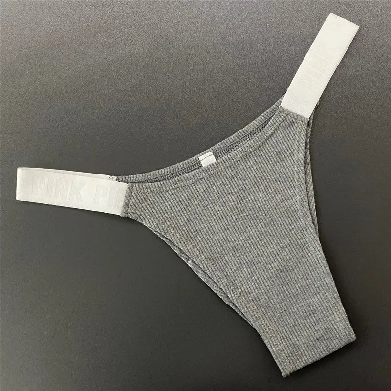 Cotton thong Women Briefs elastic comfy women‘s underwear ribbed high quality female panties low waist ladies lingerie g-strings